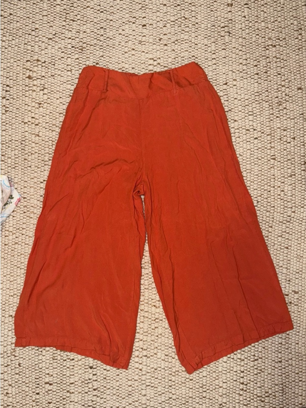 Wide Leg Crop Pants in Rust Orange